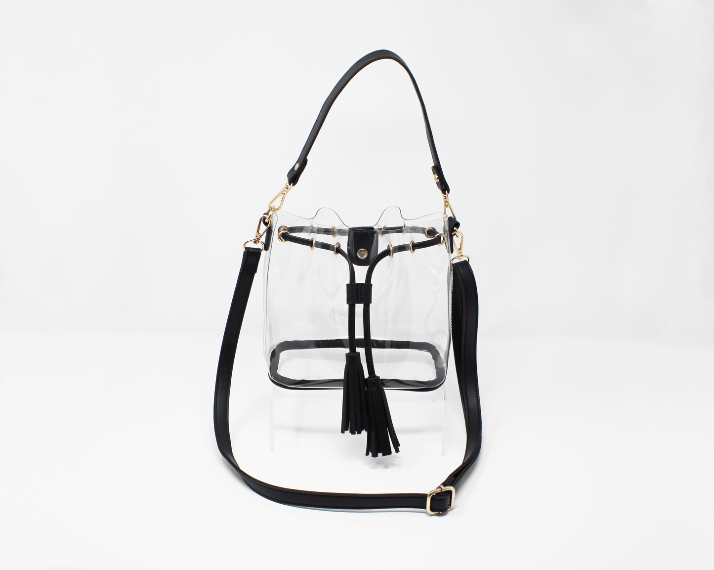 cute clear black stadium bag bucket bag crossbody bag for stadiums game day beis