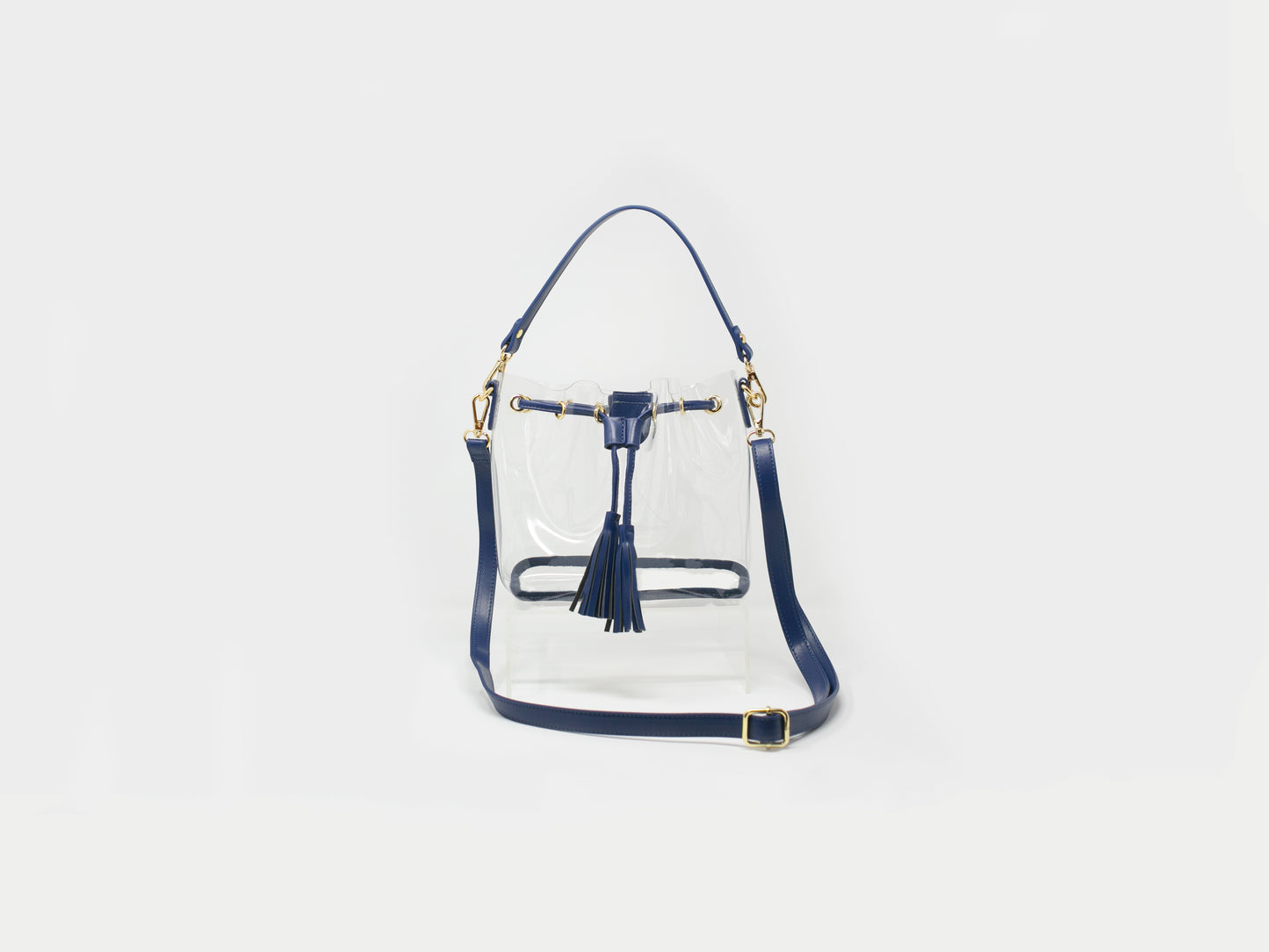 navy blue and gold clear stadium bag purse for game day