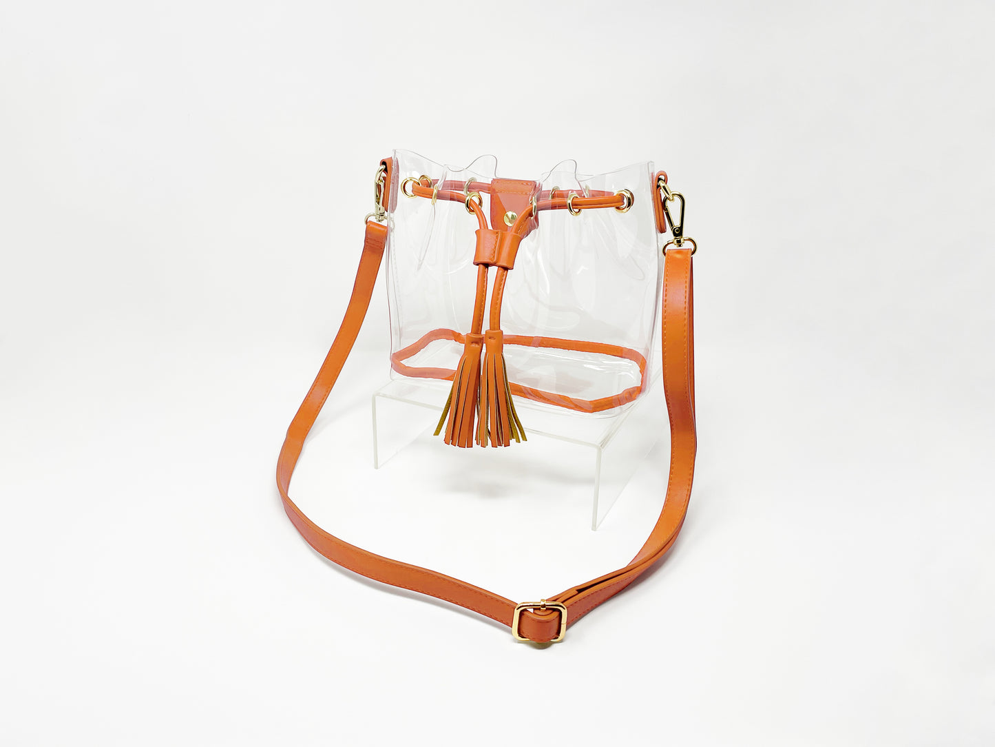 orange clear stadium bag for gameday concerts festivals stadium approved