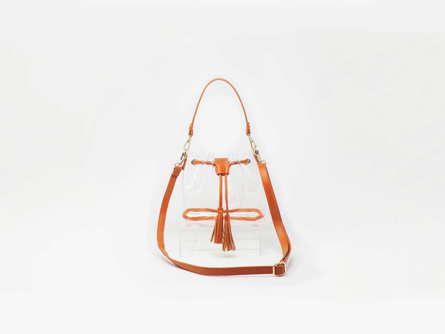 orange clear stadium compliant bag clear handbag purse